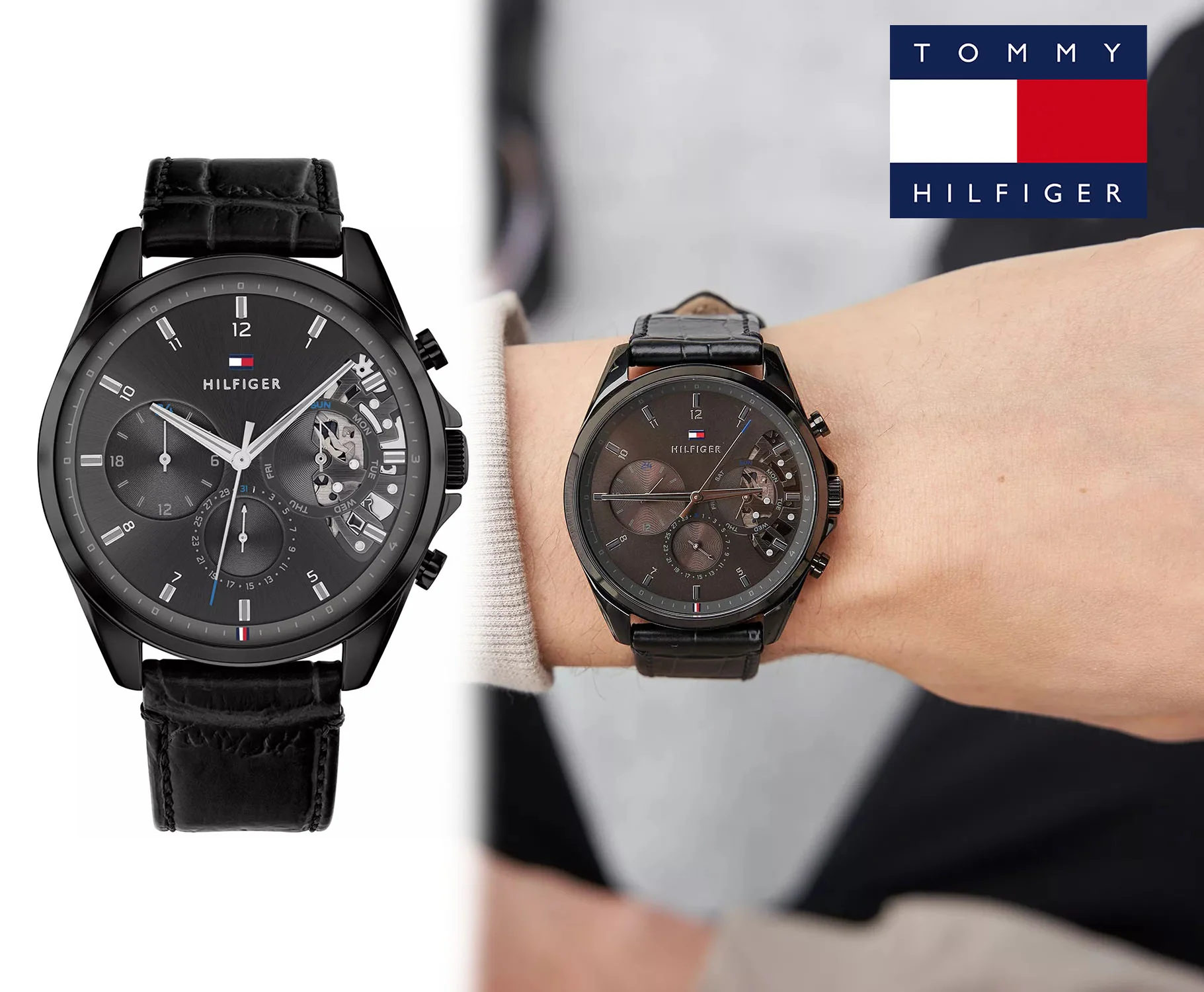 T-O-M-M-Y H-I-L-F-I-G-E-R MONTRE ORIGINAL bleu dore - Image 4