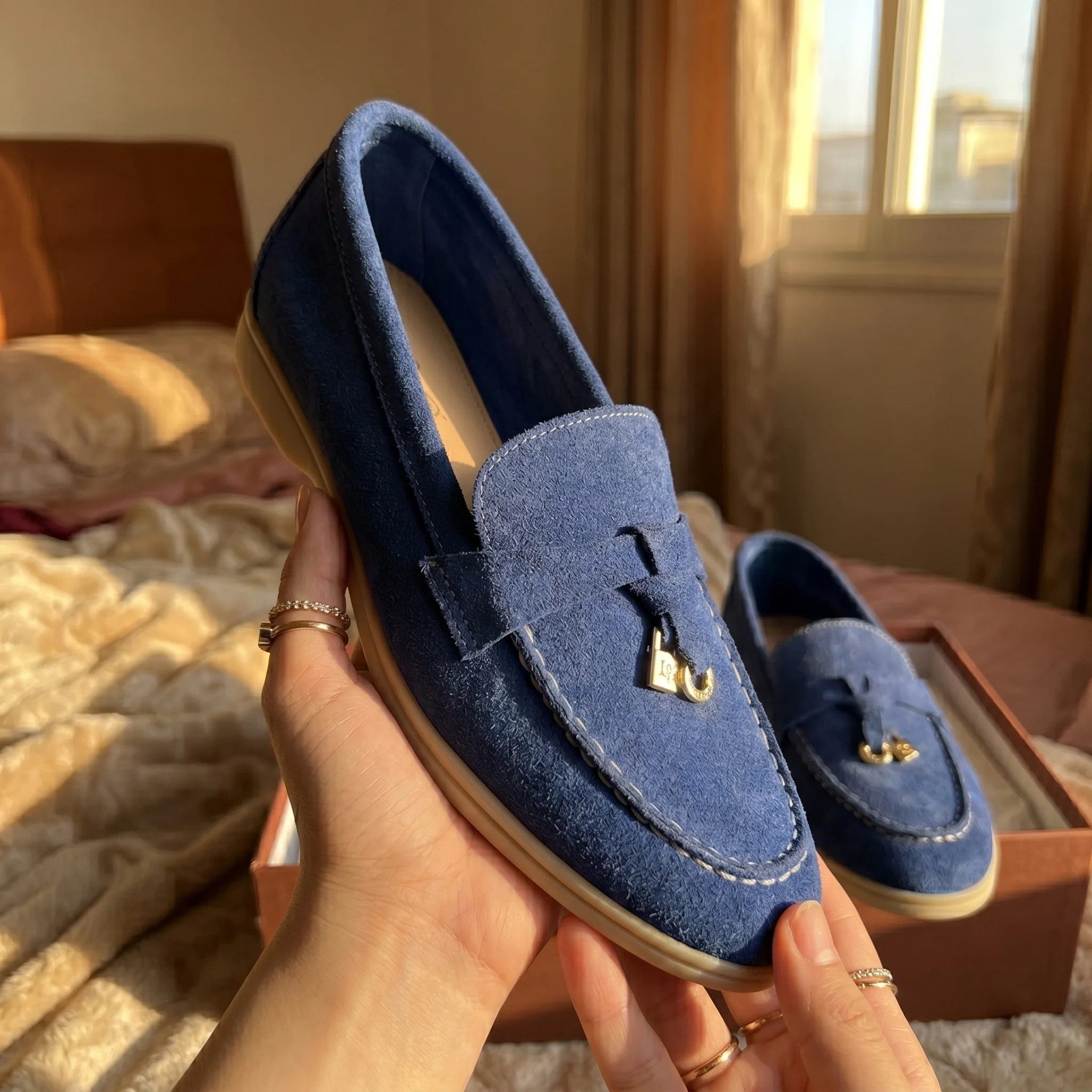 Loro piana mocassin bleu - Image 4