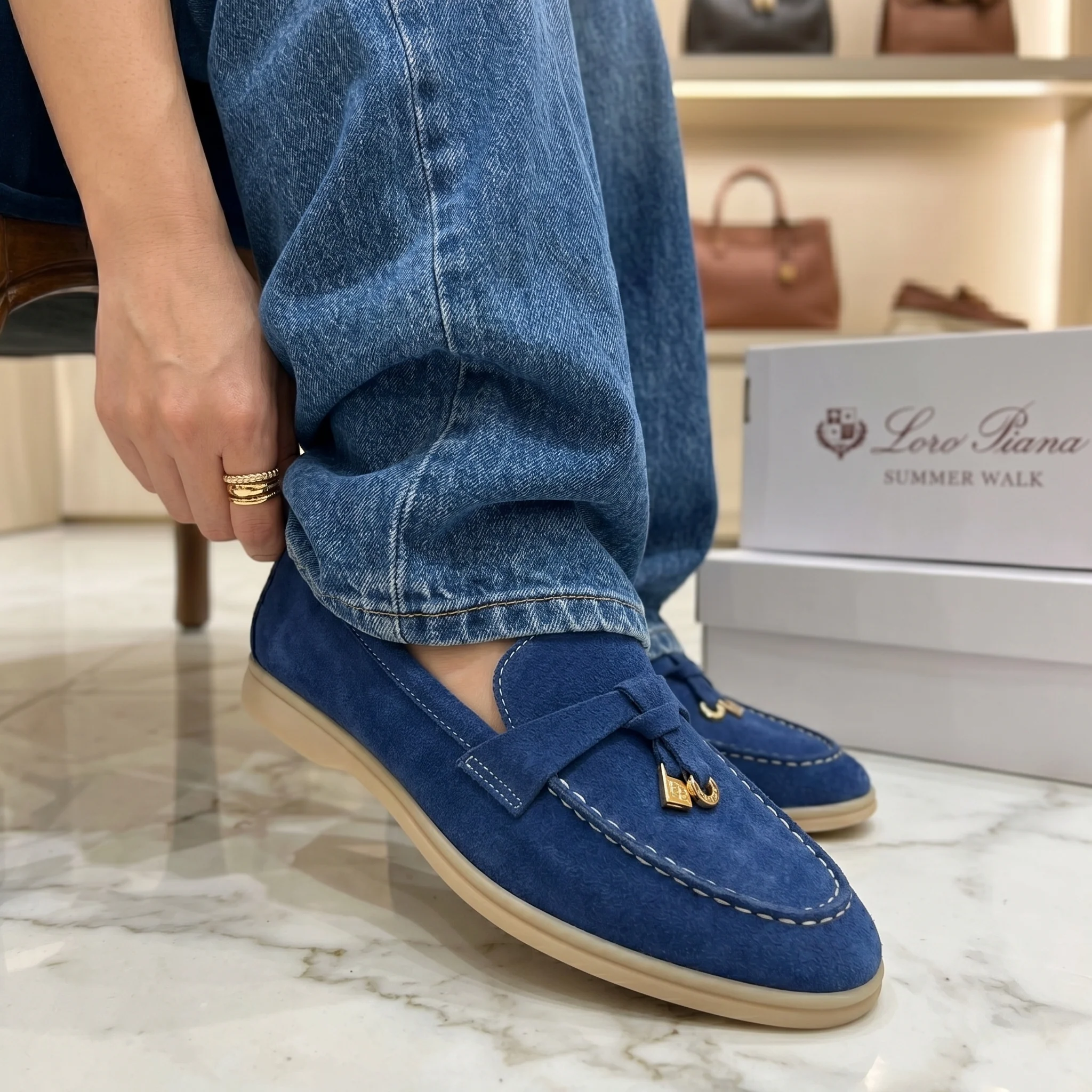 Loro piana mocassin bleu - Image 3