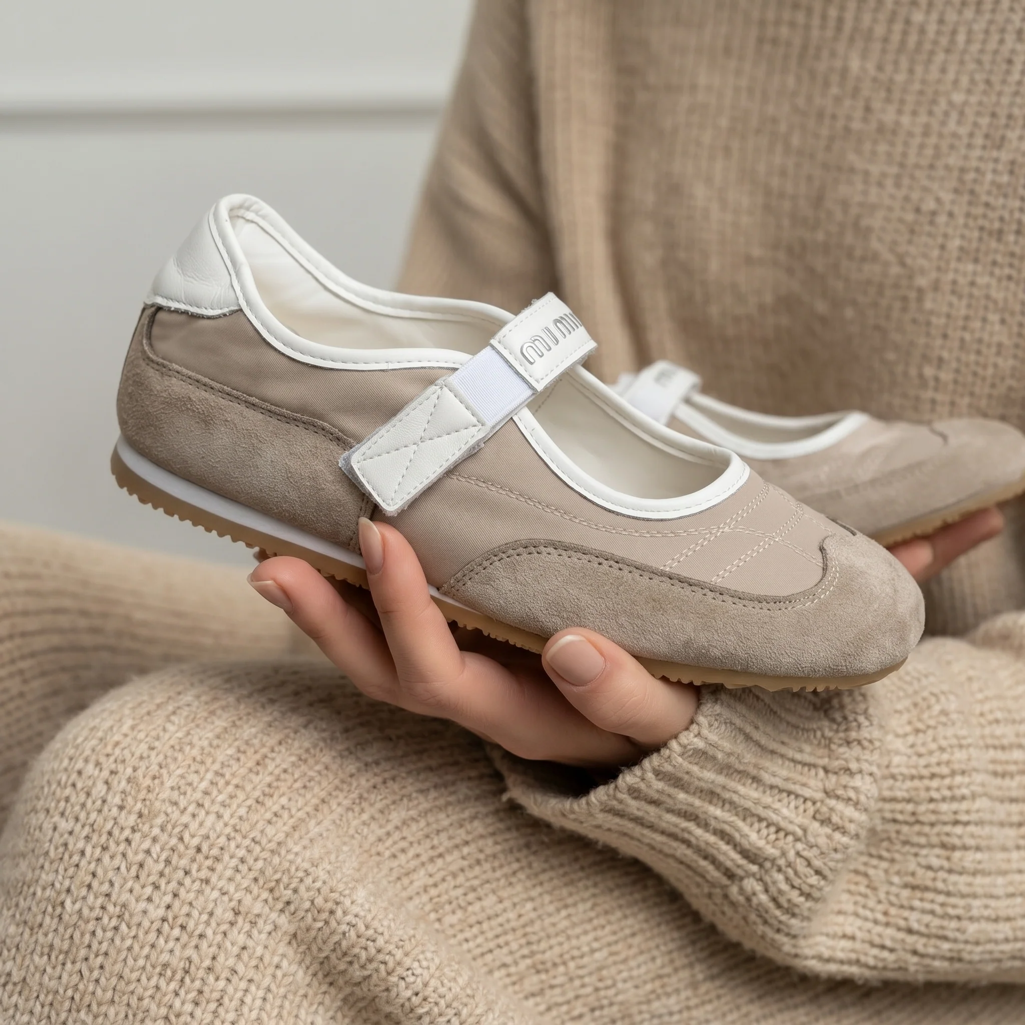 Miu Miu Sneakirina Beige - Image 5