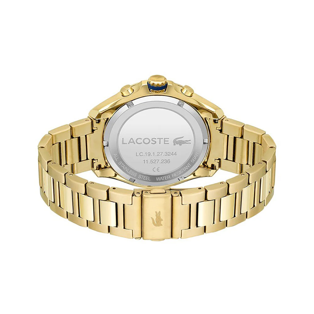 MONTRE lacoste Tiebreaker Chrono Watch - Blue With Gold Plated Bracelet - Image 4